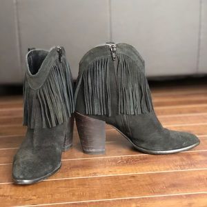 Authentic Italian leather heels with suede